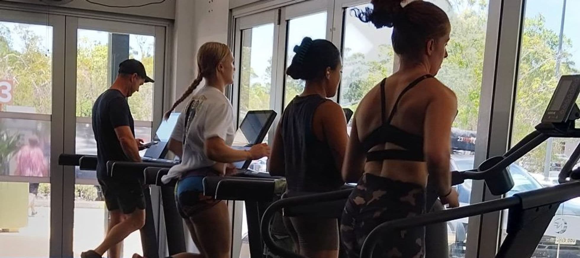 Technogym cardio floor with treadmills and cross trainers