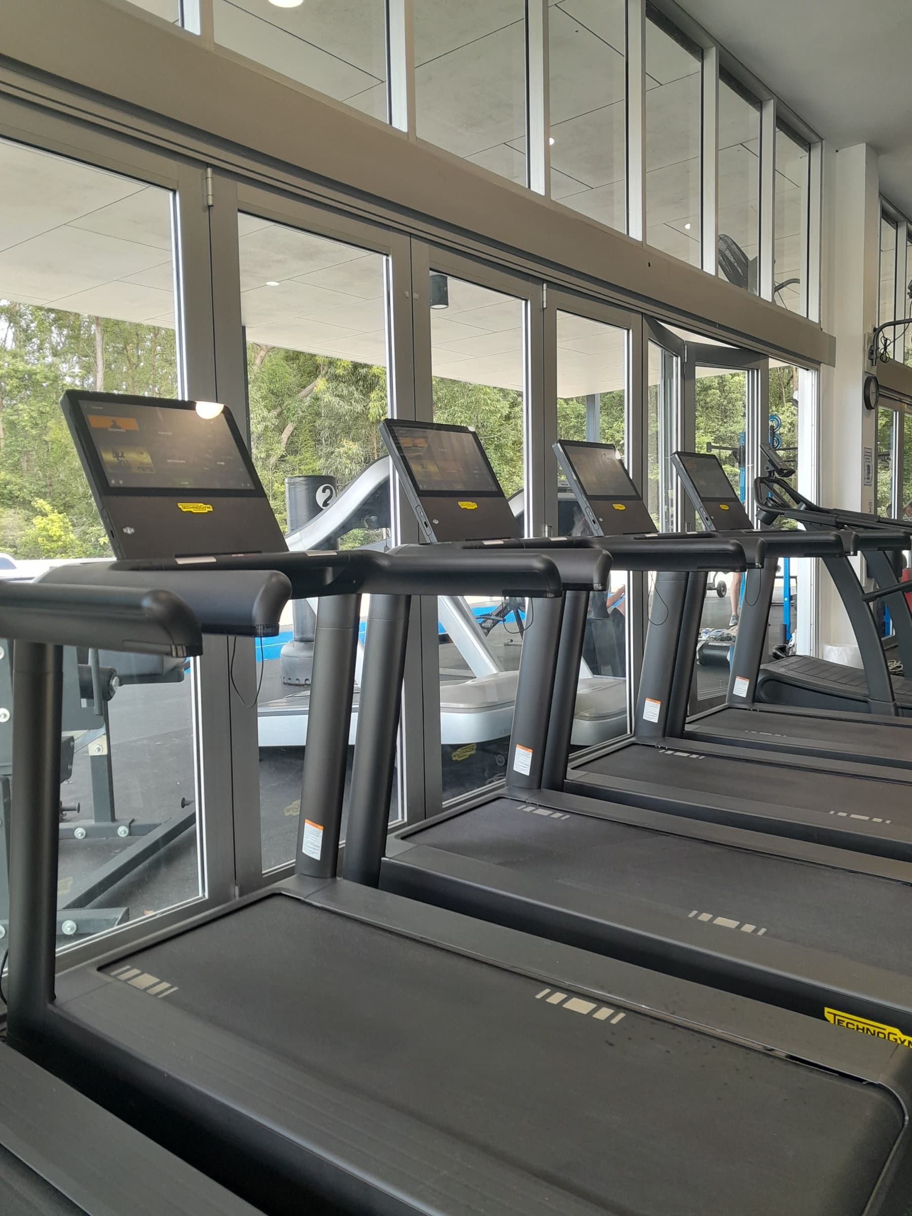 Concept2 rowers and bikes on the cardio floor